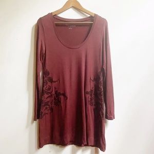 Soft Surroundings Womens Sz Small Maroon Tunic